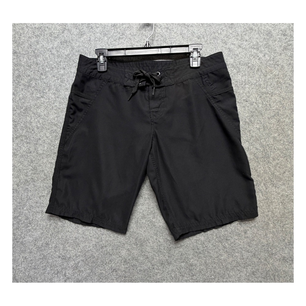 Rip Curl Womens Black Board Shorts Swim Trunks Size 7 Pocket Lace Up Beach Pool